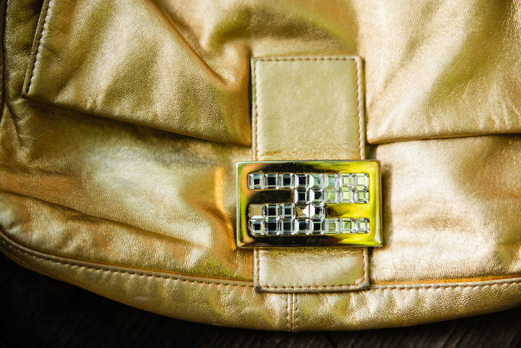 Vintage Fendi Gold Lamé Baguette — Sex & The City Era Collectible/ 2000's - Image 5