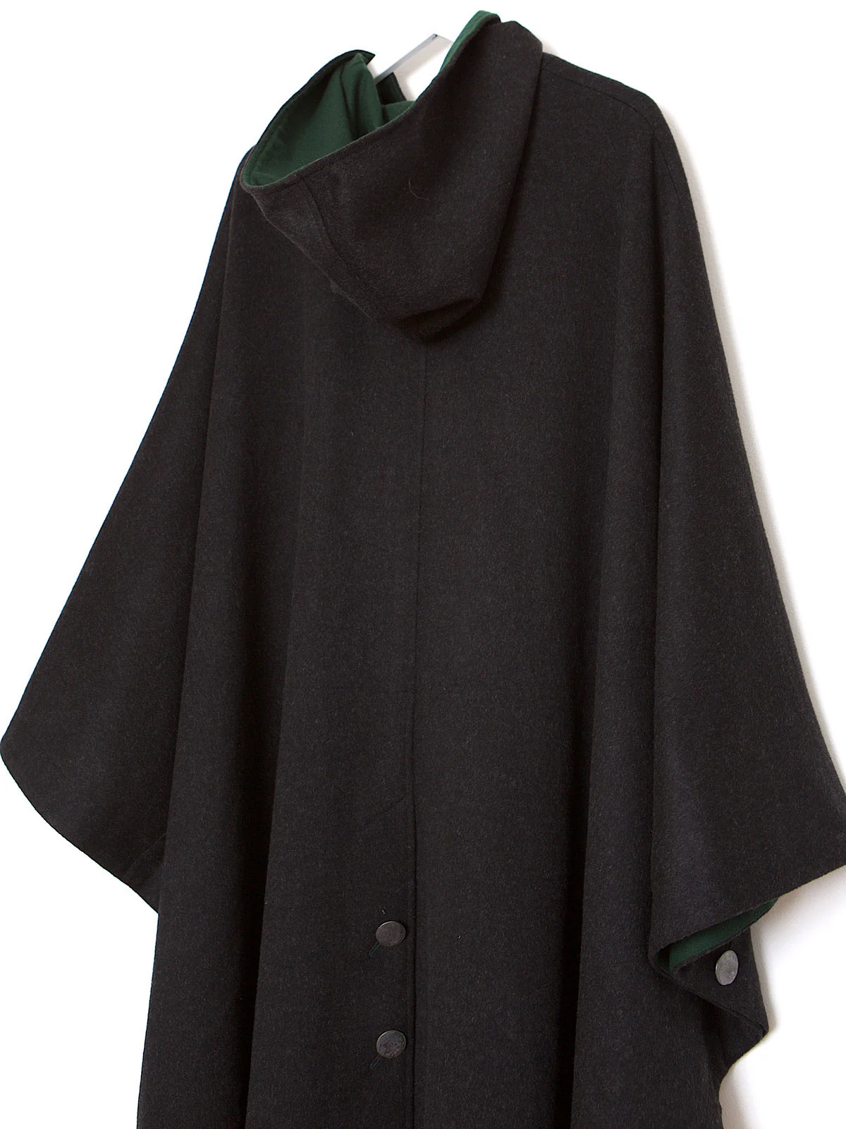 VINTAGE PURE WOOL CAPE HOODED IN GREY AND GREEN - Image 10