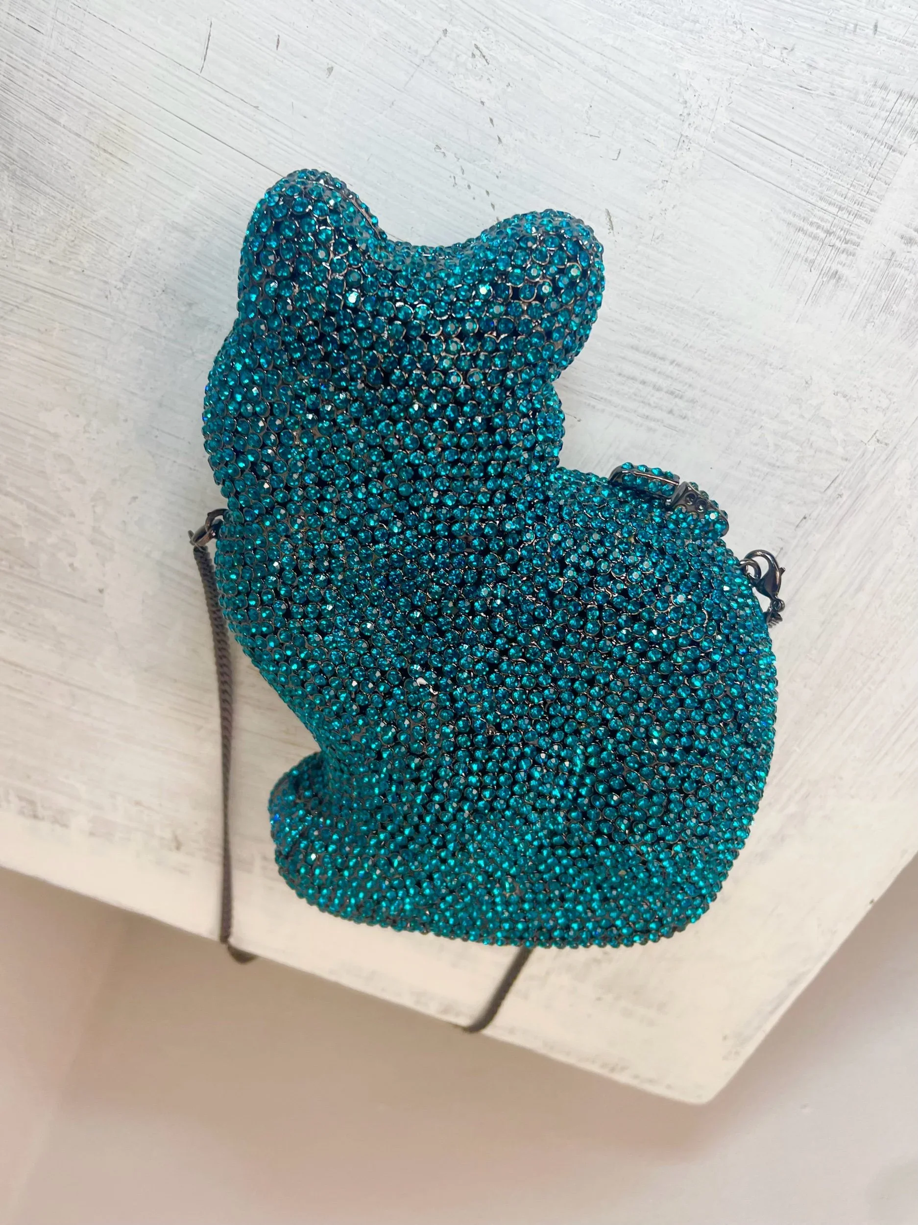 Vintage Swarovski Crystal Pussycat Clutch Bag with Chain Strap - Image 4