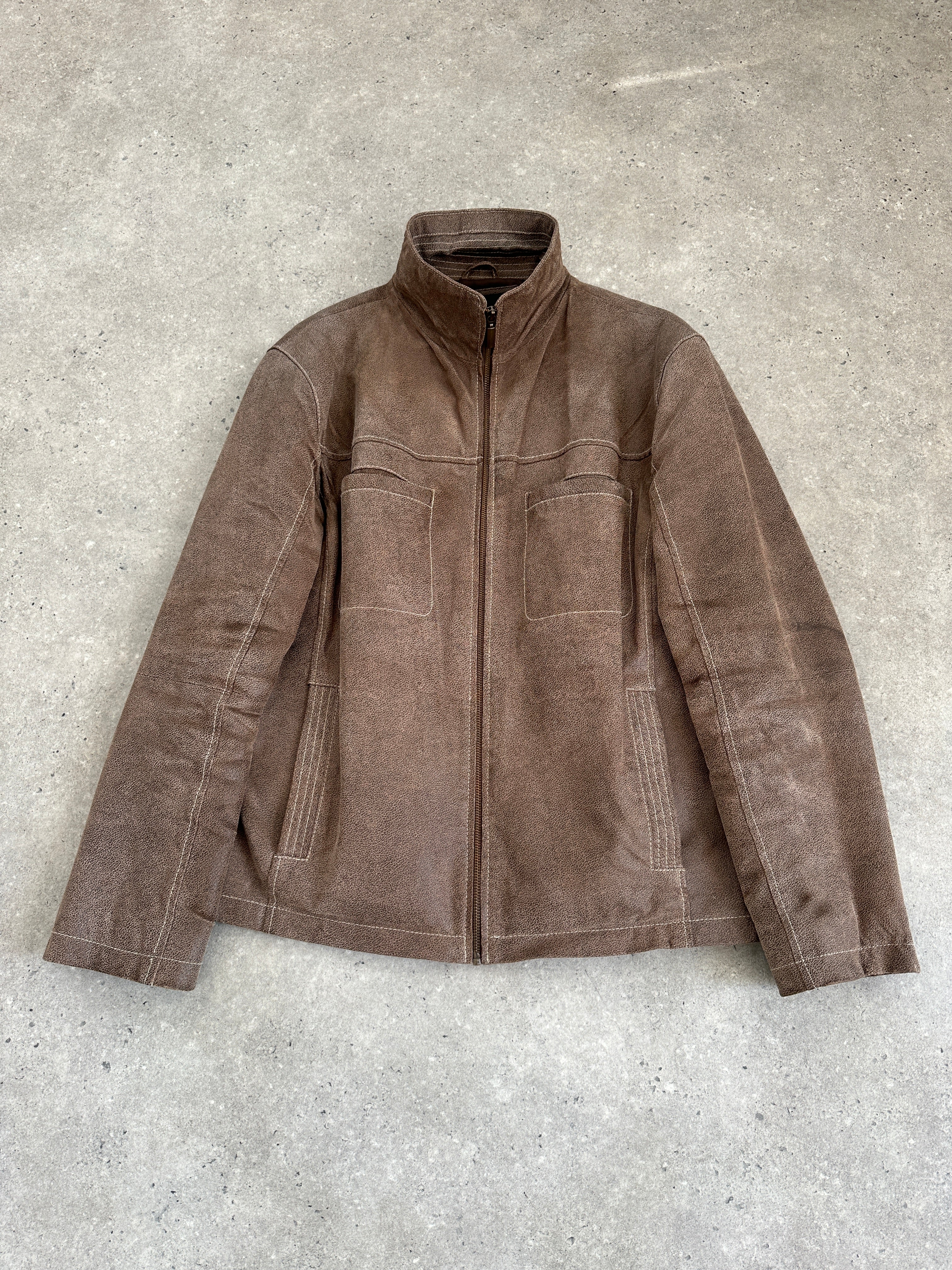 Vintage Textured Leather Jacket - XL - Image 28