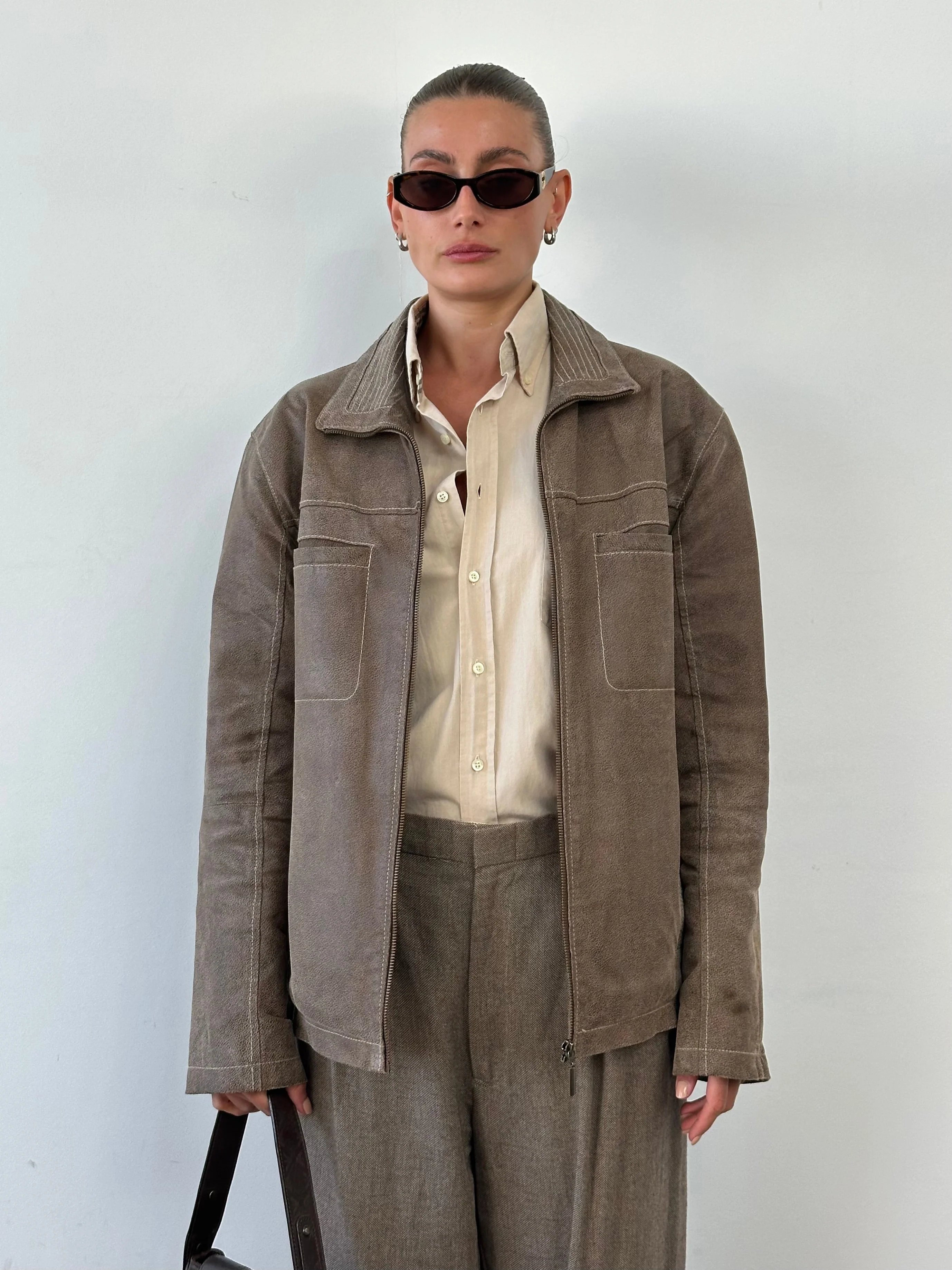 Vintage Textured Leather Jacket - XL - Image 30
