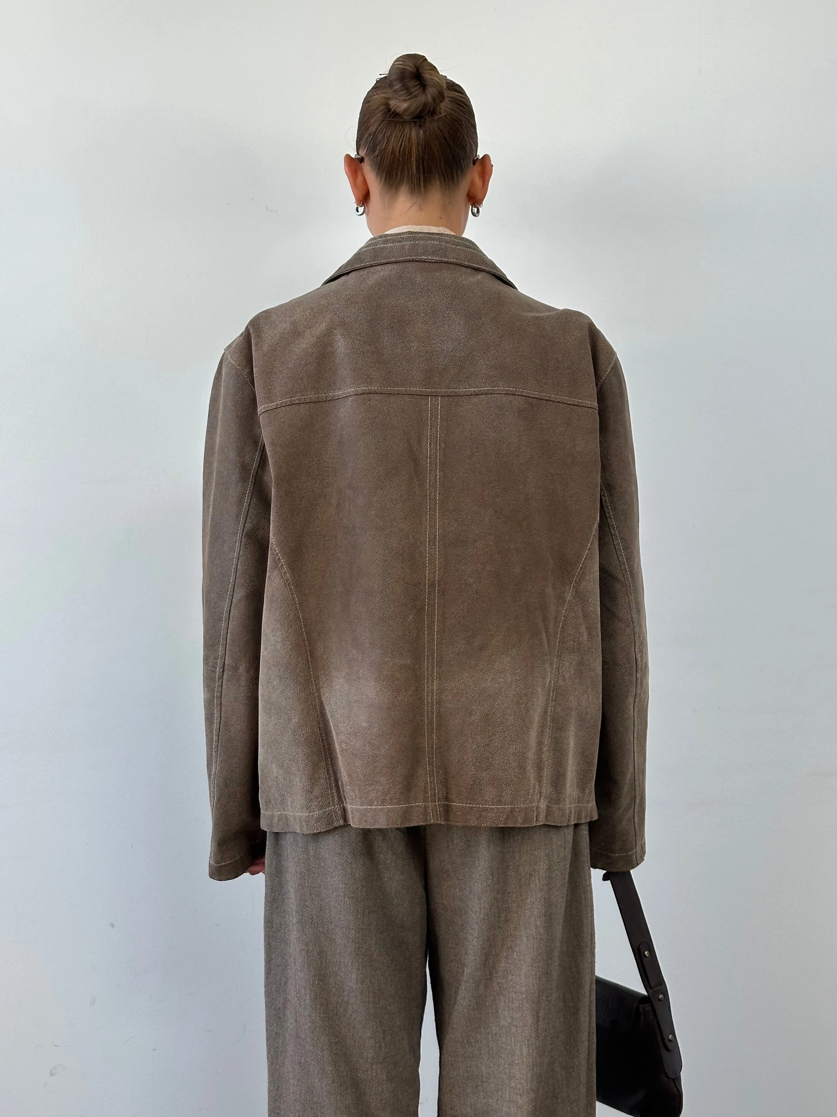 Vintage Textured Leather Jacket - XL - Image 67